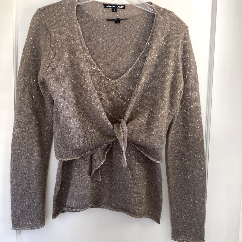 Pretty knit tank with shrug, size L